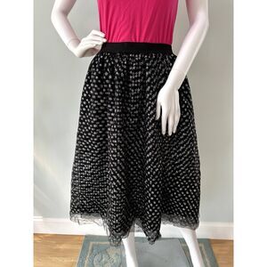 Harajuku Mini Black Silver Glitter Stars Tulle Skirt size Girls XL 14/16